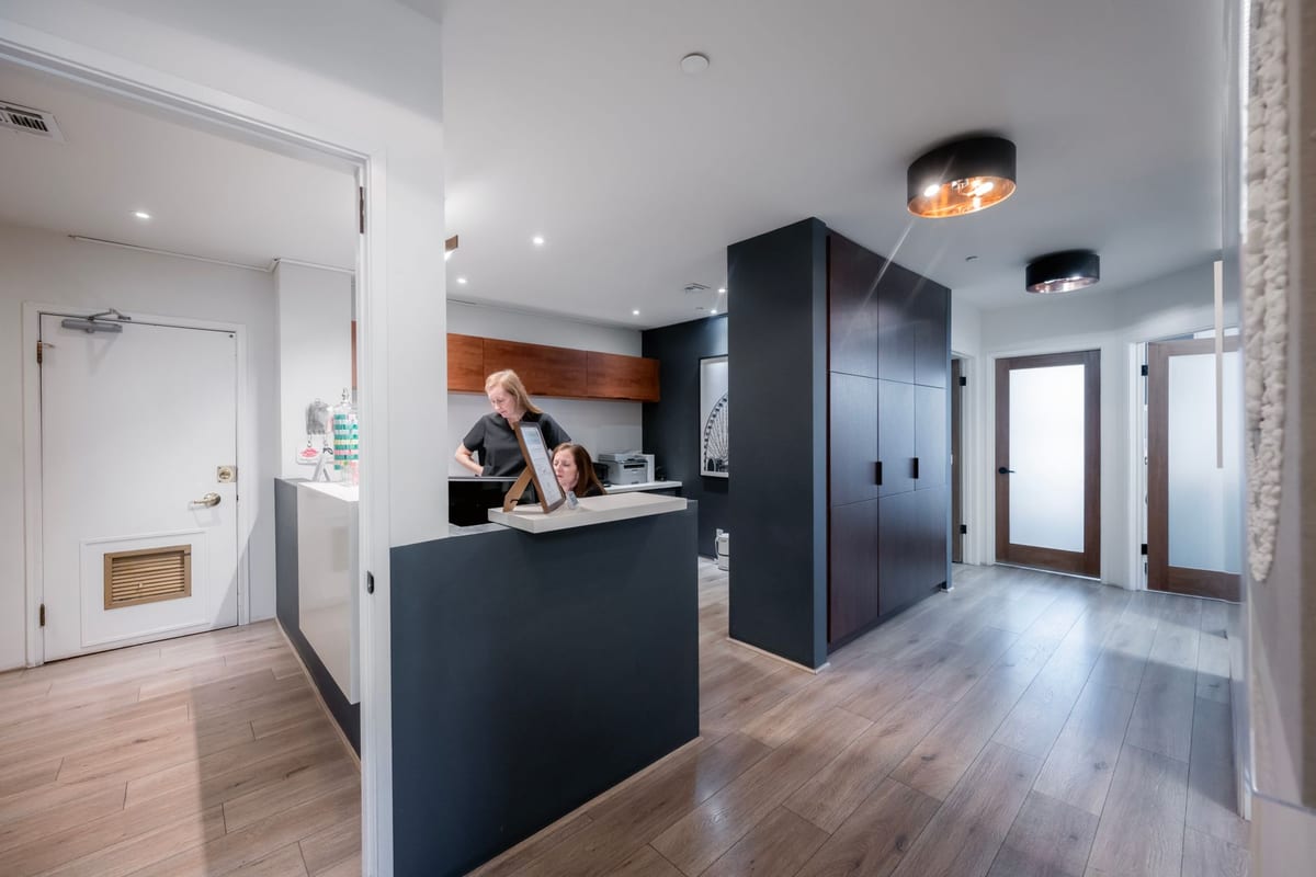 A bright, modern dental clinic interior
